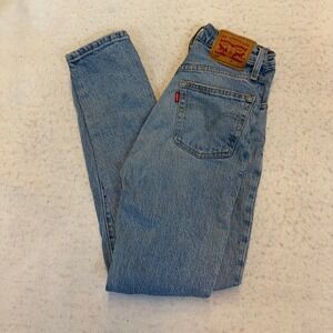 Levi's 501 Skinny Jeans Womens 24 Light Wash High Rise Button Fly